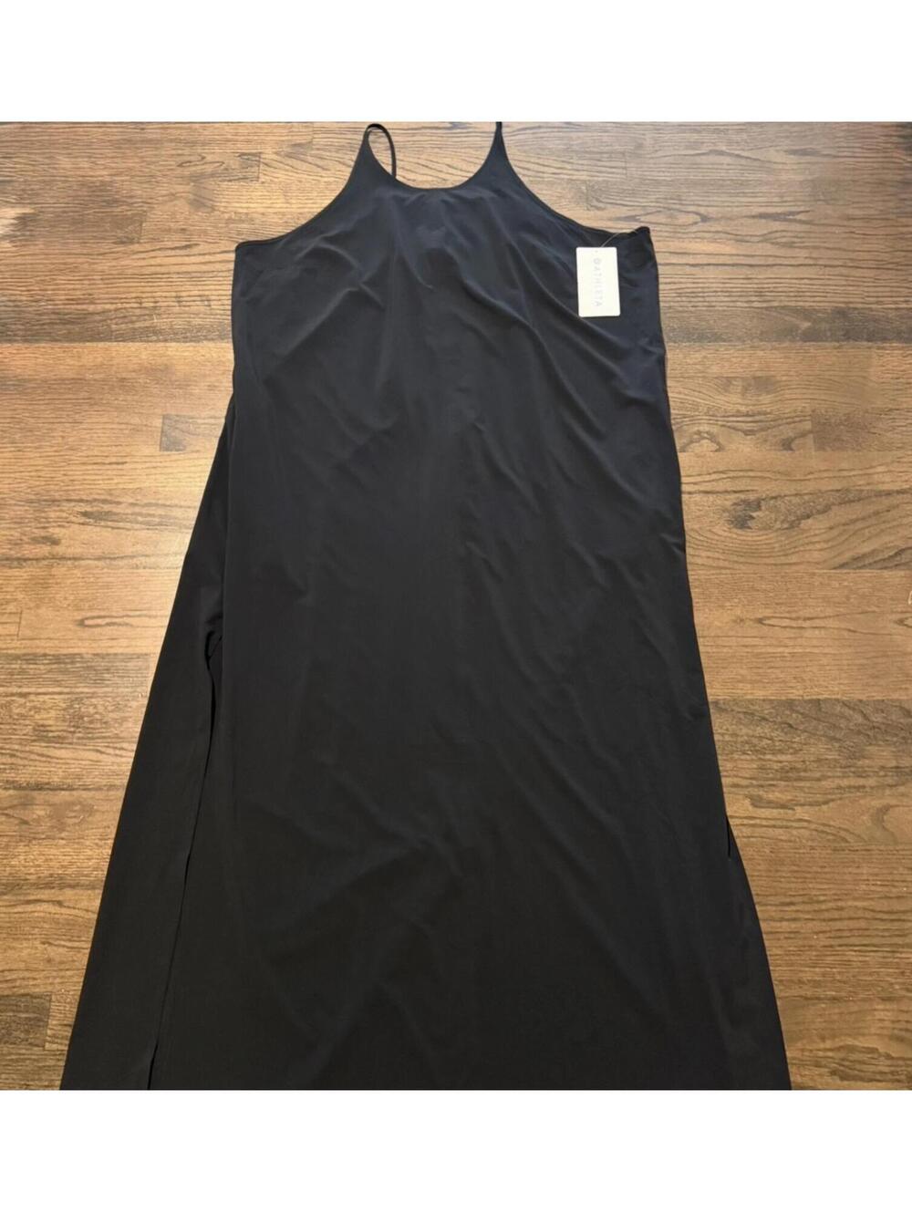 Athleta NWT Women's Hayes Pleated Maxi Black Dress Size 1X - Picture 4 of 6